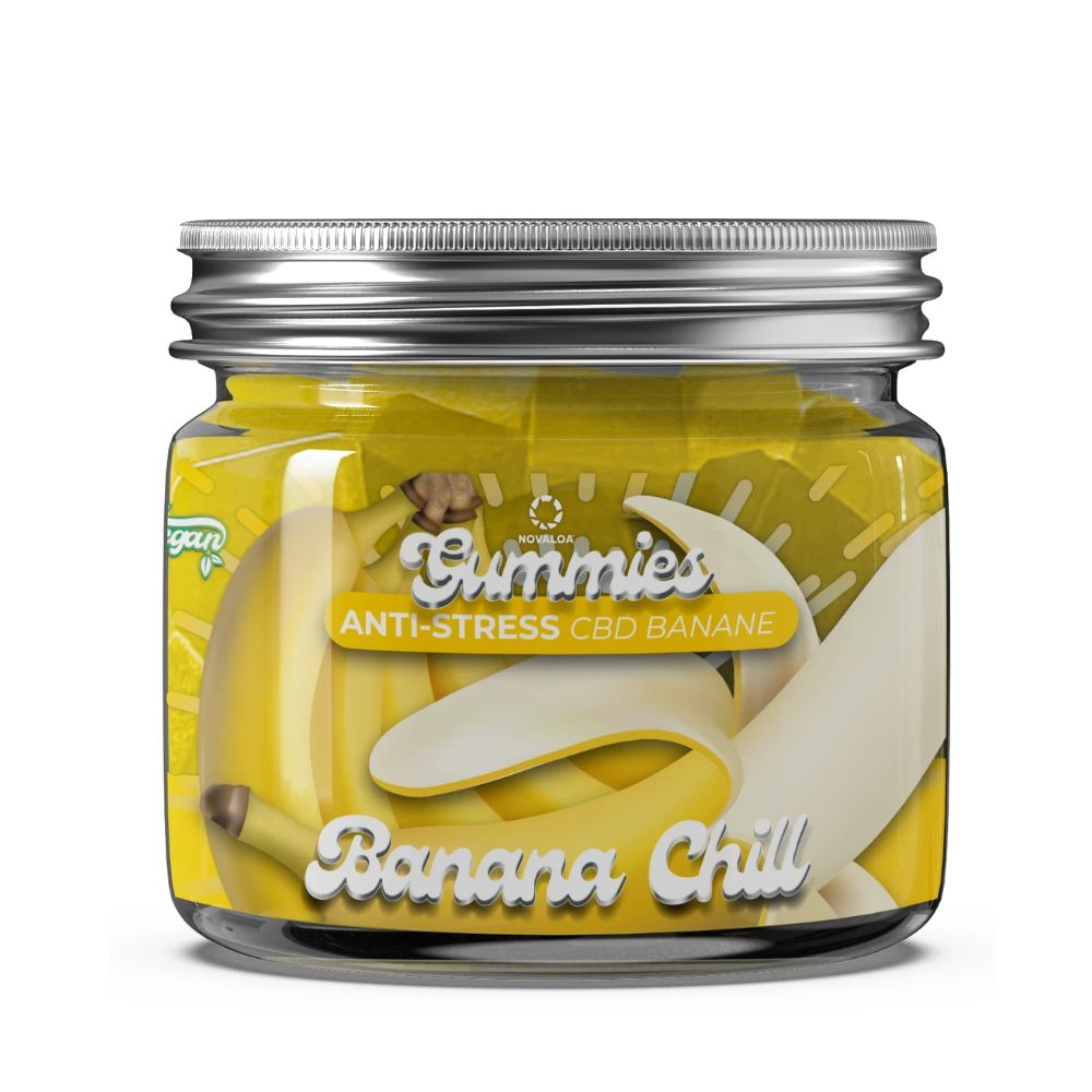 Gummies CBD Anti-Stress I Banana Chill I 20mg CBD, Gaba & Magnésium – Sans THC – 30 gummies