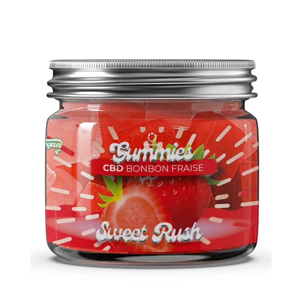 Gummies CBD Confort I Sweet Rush I Bonbon Fraise – 10mg CBD – Sans THC – 30 gummies