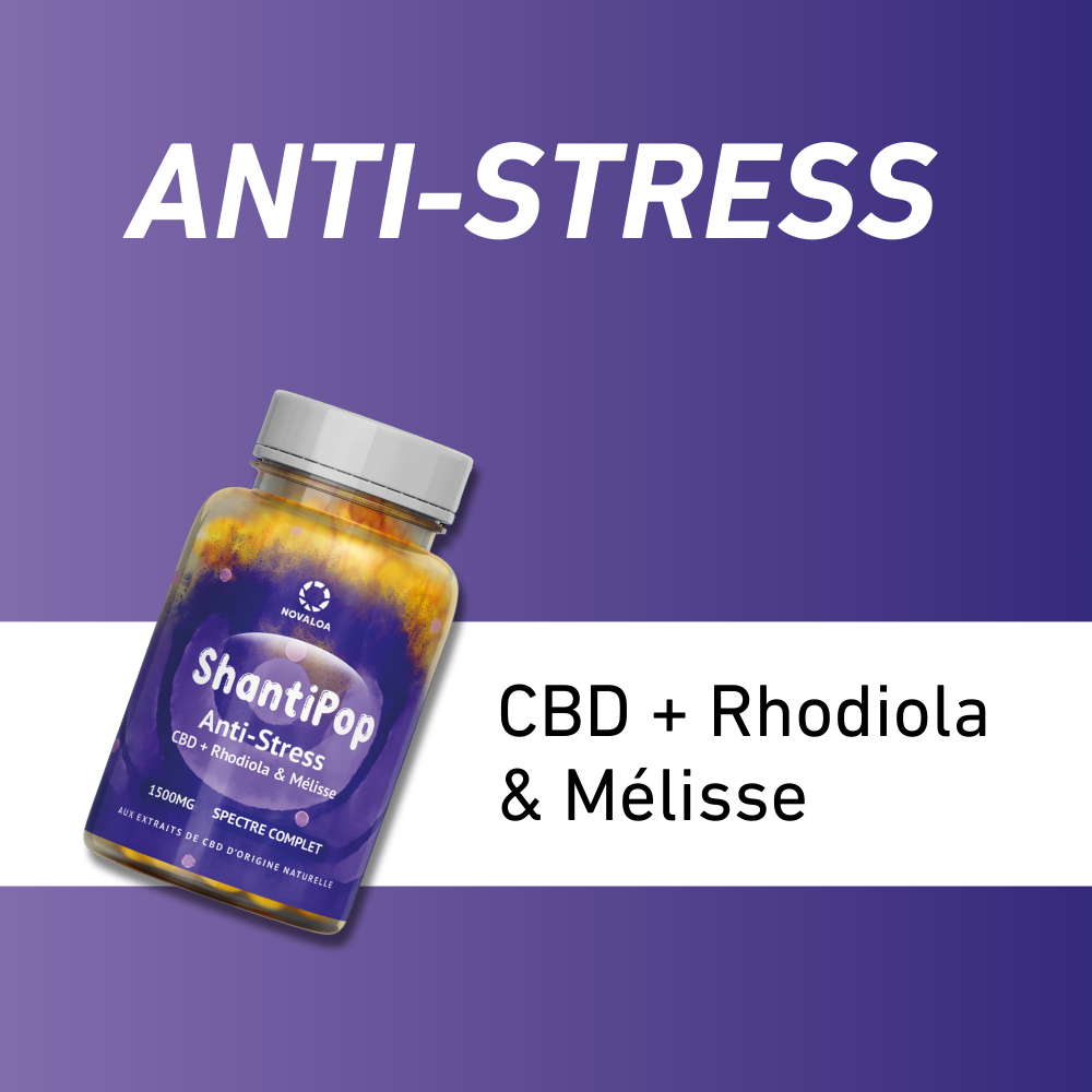 Anti-Stress : Gélules liquides 1500 mg CBD Rhodiola & Mélisse