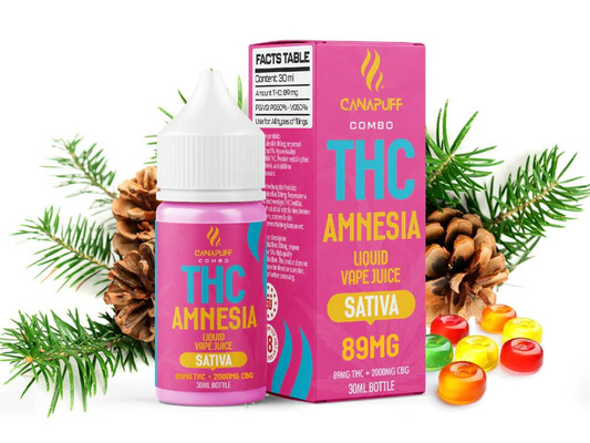 THC Liquid 89mg THC/2000mg CBG - Amnesia - 30ml